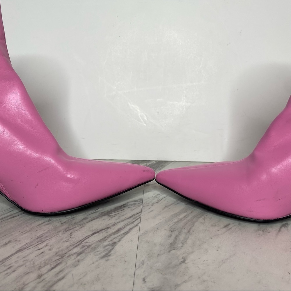 Jeffrey Campbell Nixie Pink Faux Leather Pointed Toe Bootie 8 1/2 - Picture 7 of 16